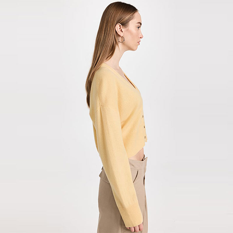 Heavy weight Spring autumn women’s cardigan solid color casual cashmere Knitwear mujer single-breasted sweater