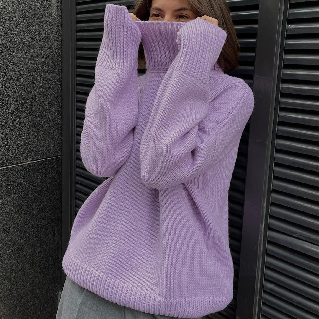 Turtleneck Knitted Solid color knitwear Long Oversize Tops Designer Women’s Sweater