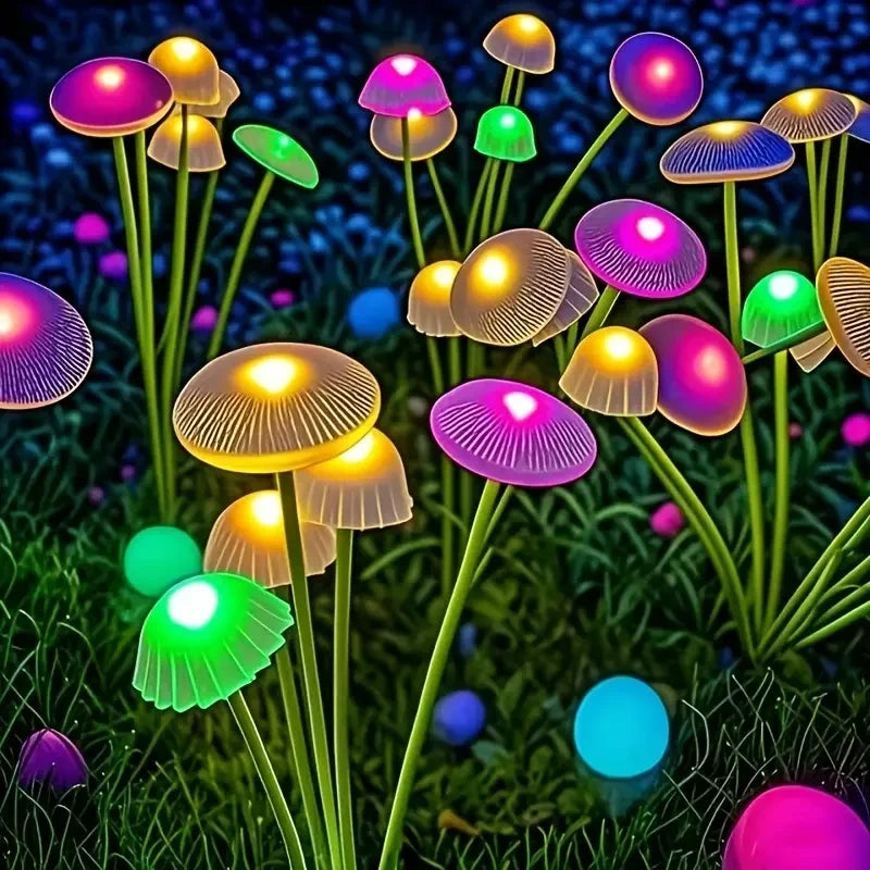 Solar-powered  LED jellyfish mushroom light, garden landscape light