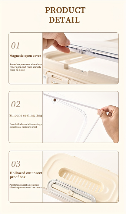 Reusable square food storage container with magnetic seal