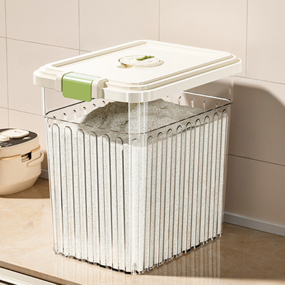 Sealed rice container – available in various capacities (11/22/33 lbs), moisture-proof food storage container.