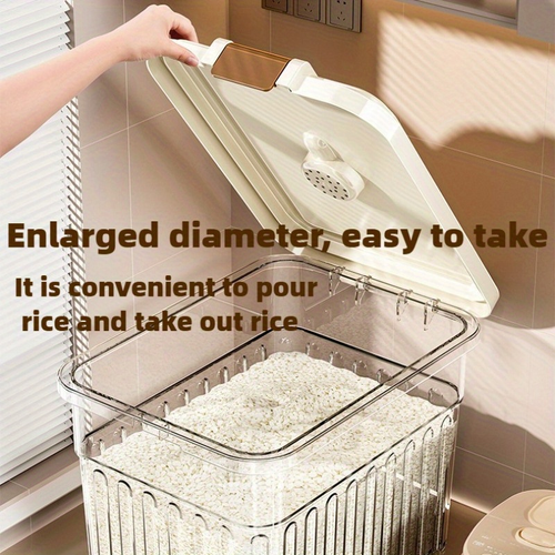 Sealed rice container – available in various capacities (11/22/33 lbs), moisture-proof food storage container.