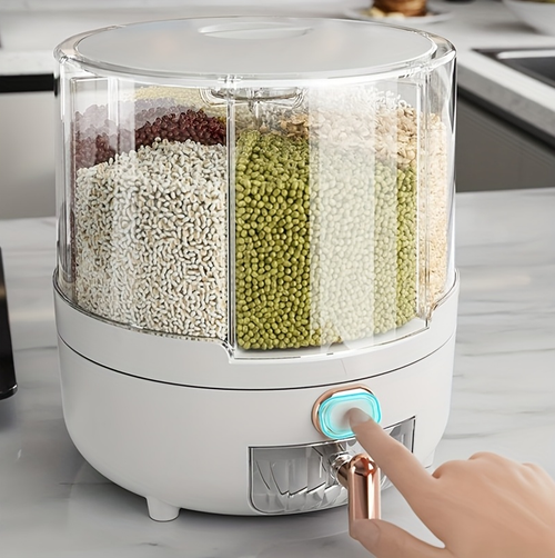 Reusable plastic grain storage containers—versatile kitchen essentials.