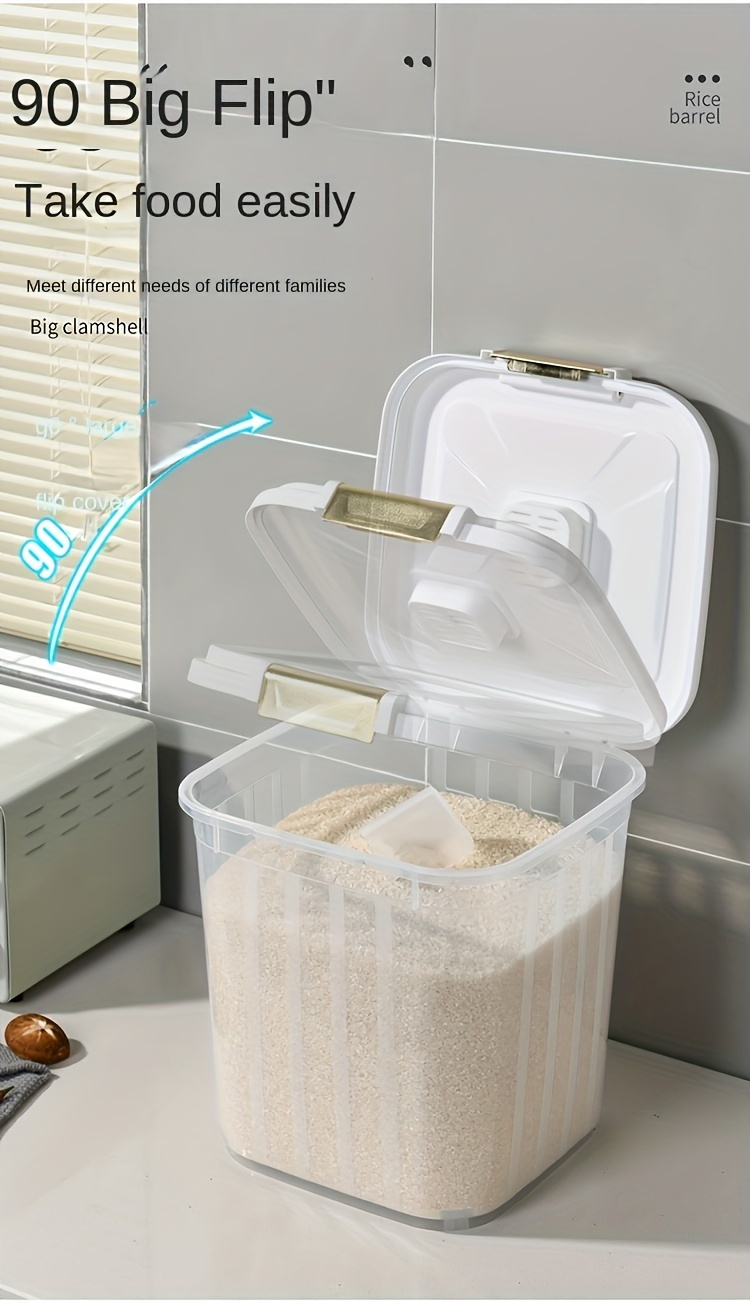 One large, airtight, transparent grain storage container.