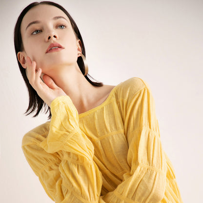 Spring Autumn crew-neck knitwear solid color lazy style long sleeve pullover knitted sweater