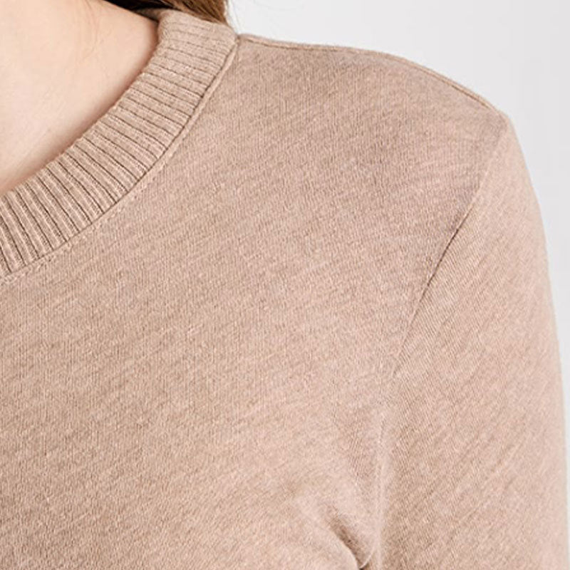 Hot sales pure color o-neck mujer sweaters pullover long sleeve slim fit women modest basic jumpers