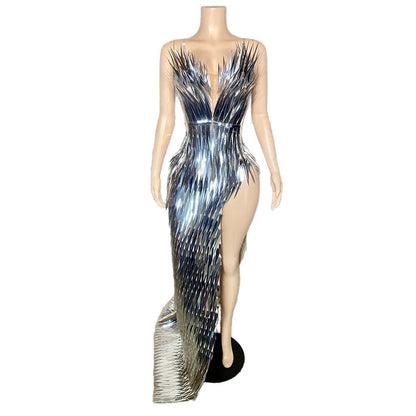 ZD Women’s 2025 Trending Sexy A-Line Nightclub Dress Sequin-Adorned Appliques Birthday Gown Beading Embroidery Wholesale Parties