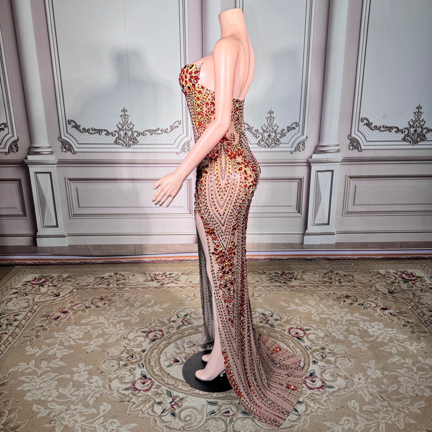 ZD Trending Products 2026 Shining Rhinestones Long Gown Evening Dress Elegant Sexy Strapless Women Graduation Dress
