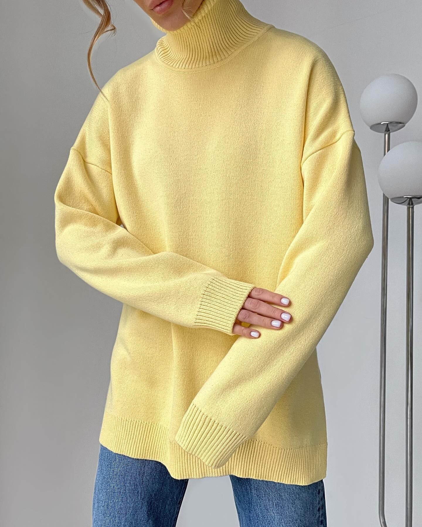 women sweater pullover knitwear winter high neck cotton knitted designer knit sweater