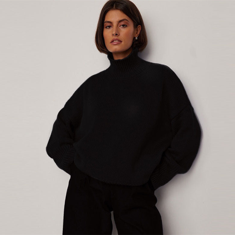 Turtleneck Knitted Solid color knitwear Long Oversize Tops Designer Women’s Sweater