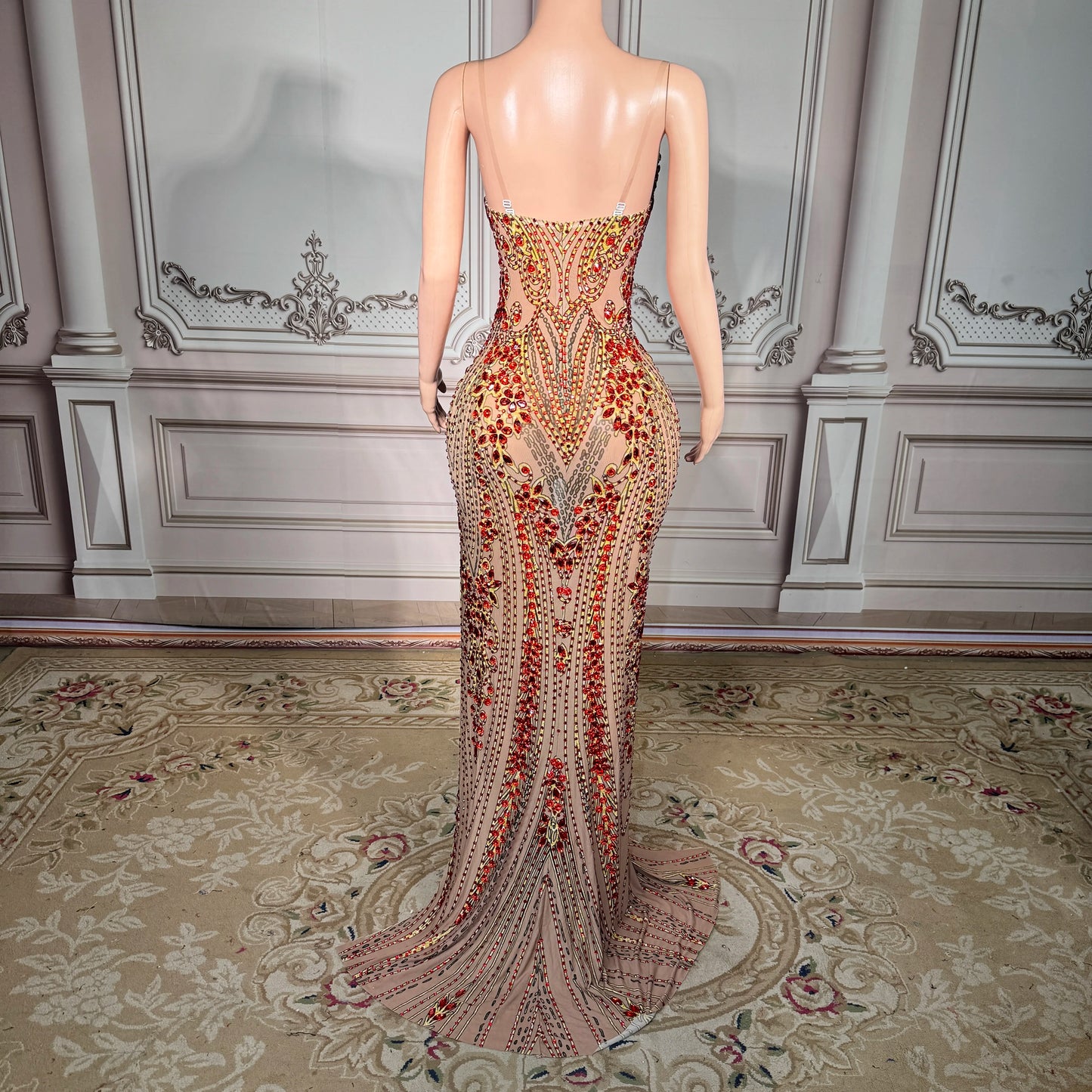 ZD Trending Products 2026 Shining Rhinestones Long Gown Evening Dress Elegant Sexy Strapless Women Graduation Dress