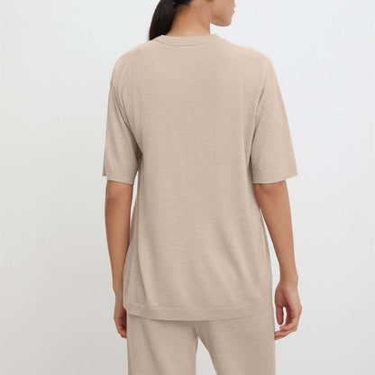 spring summer casual basic knitwear o-neck short sleeve loose knitted women elegant sweaters