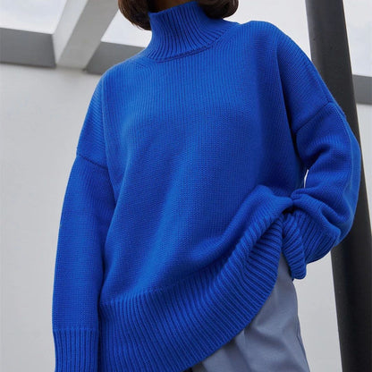 Turtleneck Knitted Solid color knitwear Long Oversize Tops Designer Women’s Sweater