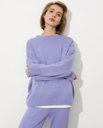 High quality crew neck elegant jumpers mujer casual pullover knit long sleeve loose long sleeve temperament sweaters