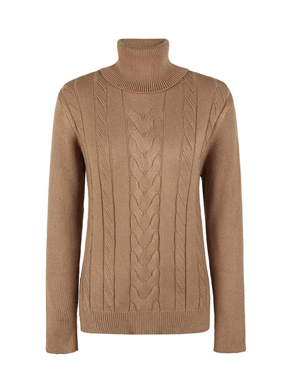 autumn winter thicken twisted knitwear solid color casual vintage turtleneck women warm sweaters