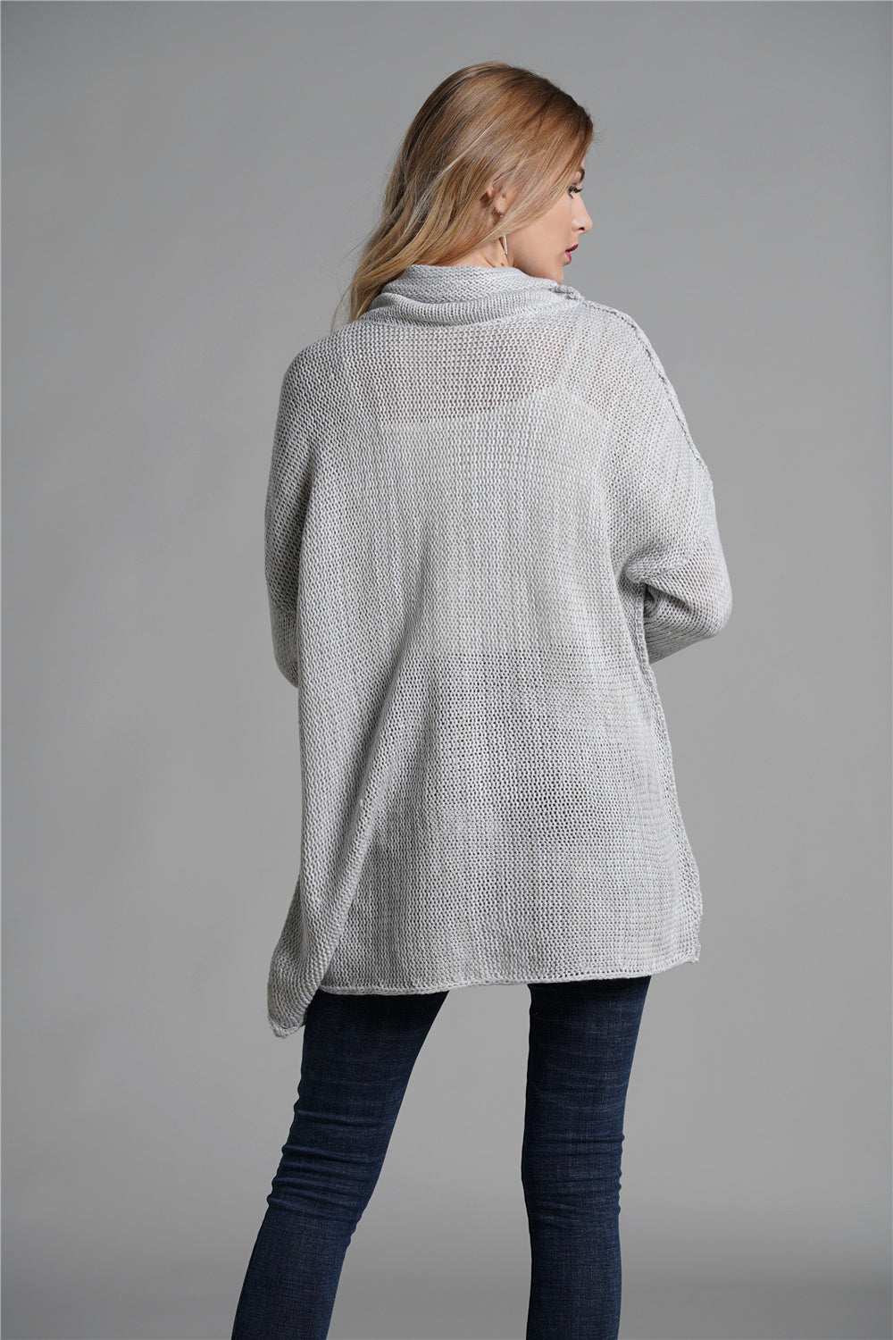 New arrival rolled collar jumper casual loose pure color winter autumn long sleeve women sweaters