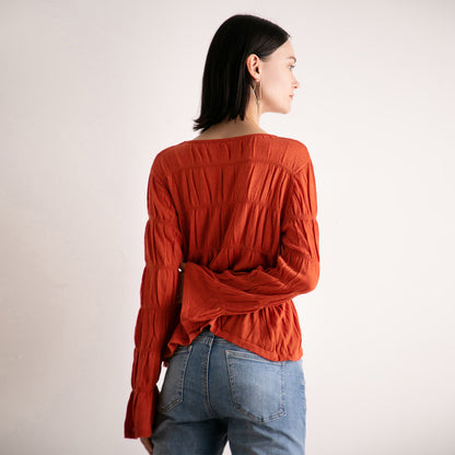 Spring Autumn crew-neck knitwear solid color lazy style long sleeve pullover knitted sweater