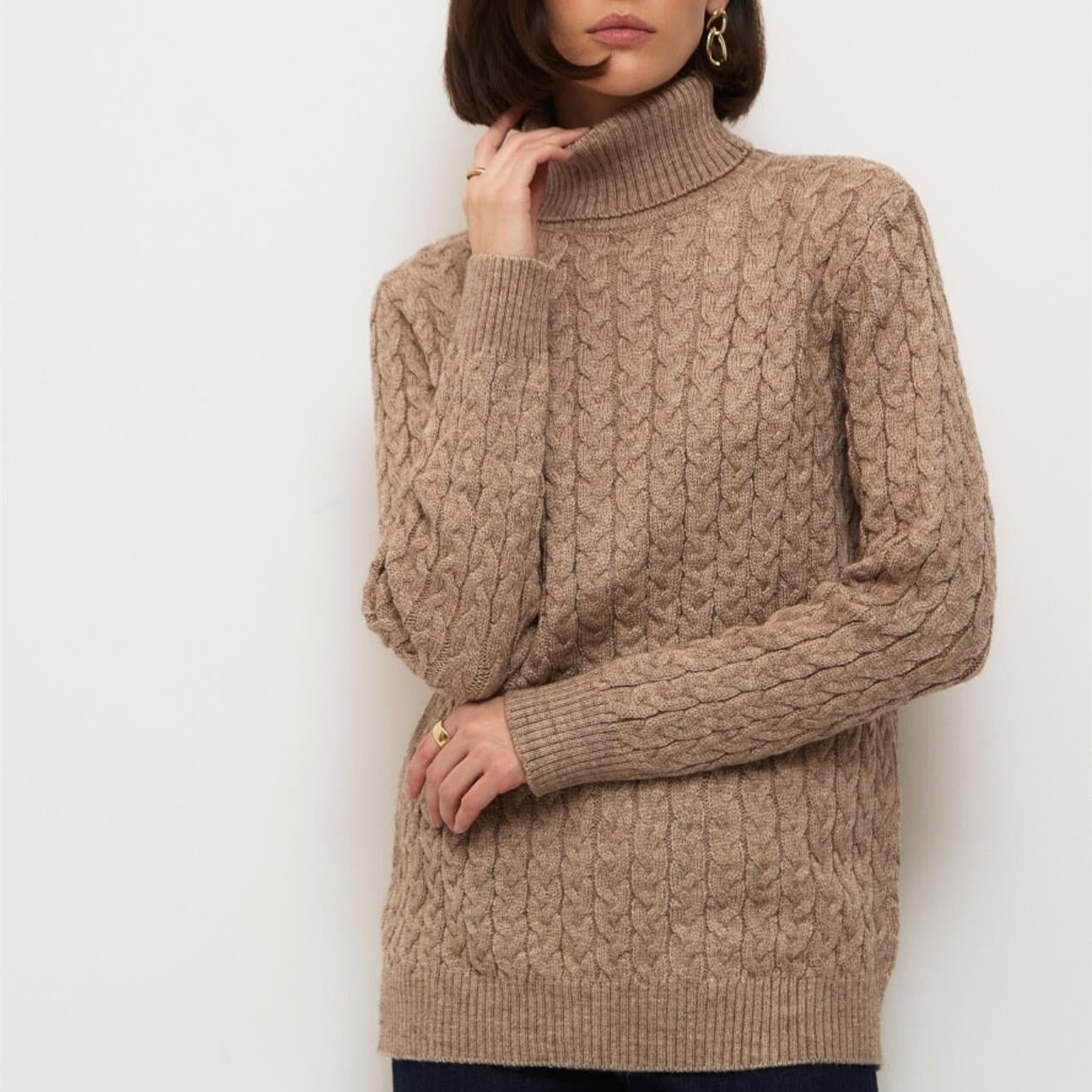 thicken mohair knitwear solid color Turtleneck pullover knitted sweaters