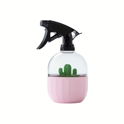 A handheld garden spray bottle for watering plants.