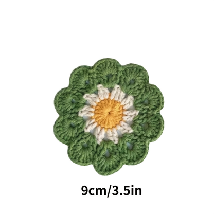 3 small flower coasters, placemats, crocheted heat-insulating mats