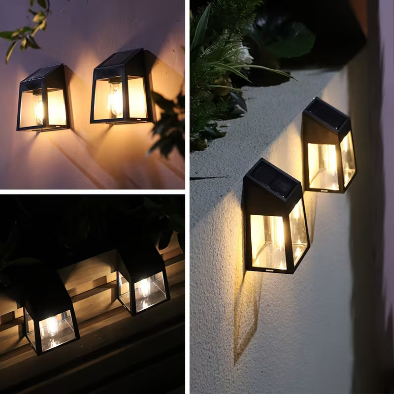 2-pack solar wall lights | Plaster wall lights, smart outdoor decoration