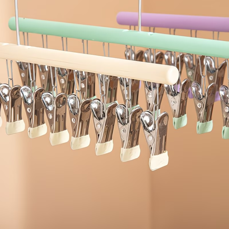 1 Metal Sock & Underwear Hanger | Multi-clip strong grip, highly weather resistant