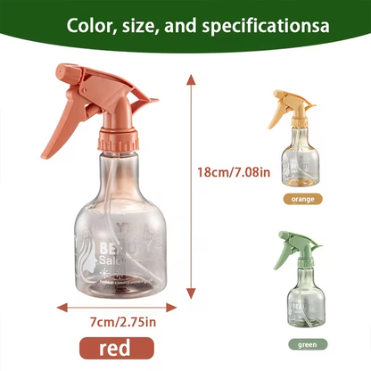 A handheld spray bottle with an ergonomic grip and precision nozzle.